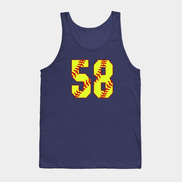 Fastpitch Softball Number 58 #58 Softball Shirt Jersey Uniform Favorite Player Biggest Fan Tank Top by TeeCreations
